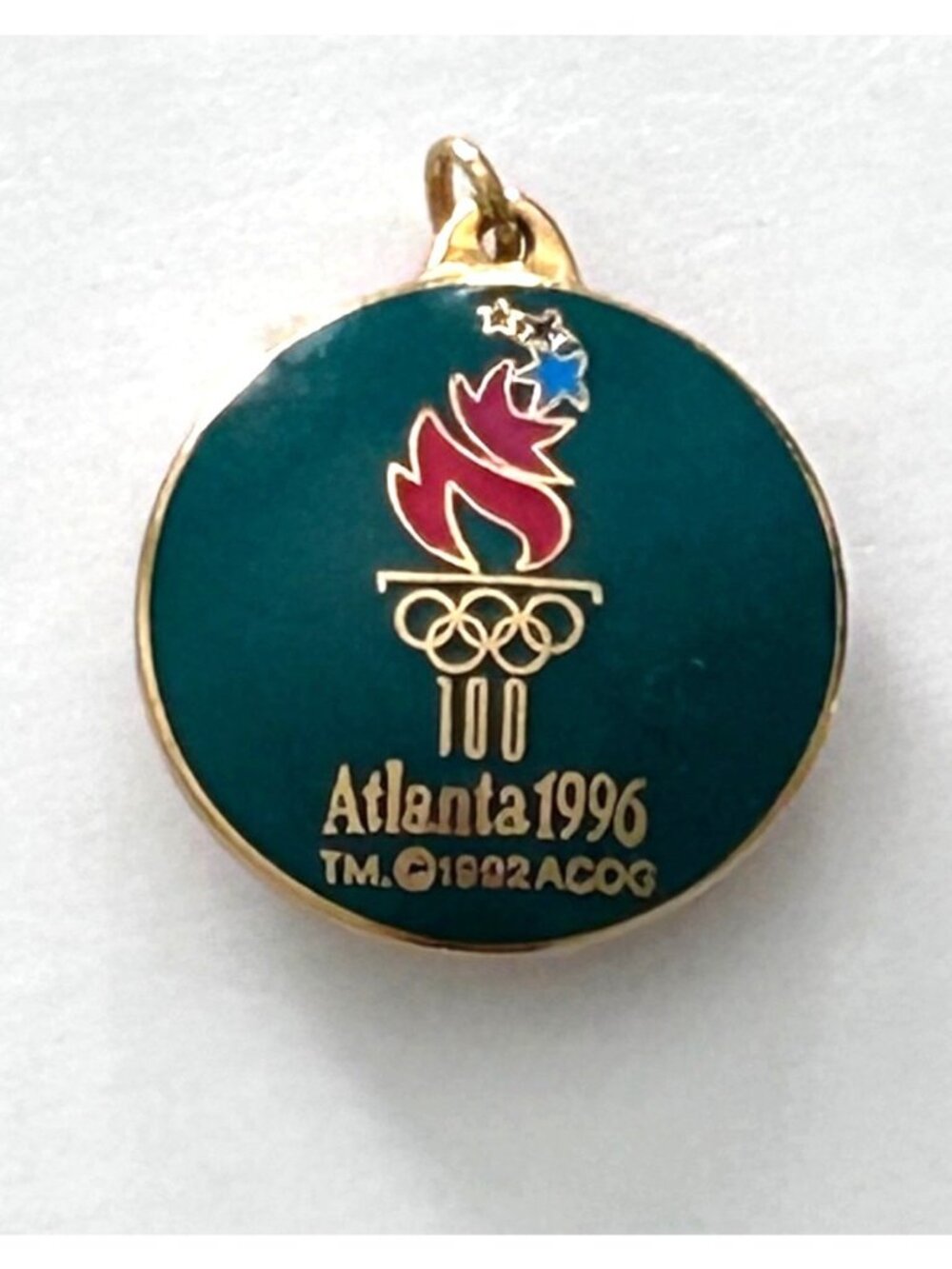 Atlanta 1996 Olympic Centennial Ornament Charm By Hallmark Cards Gold Tone